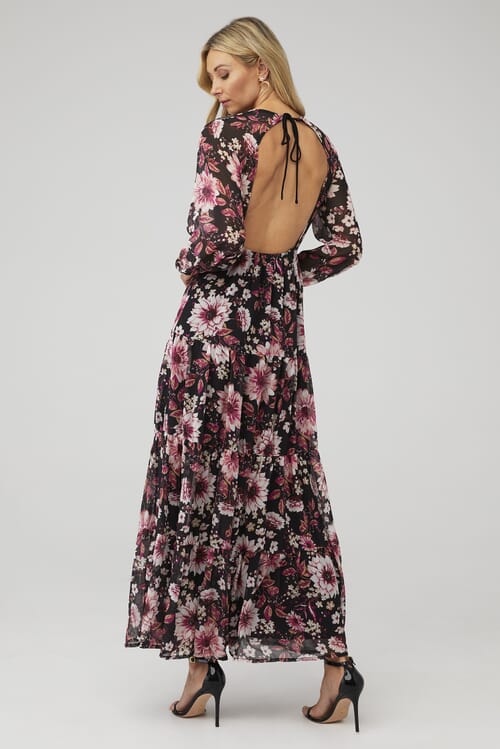 ASTR | Trinity Dress in Black Pink Floral| FashionPass