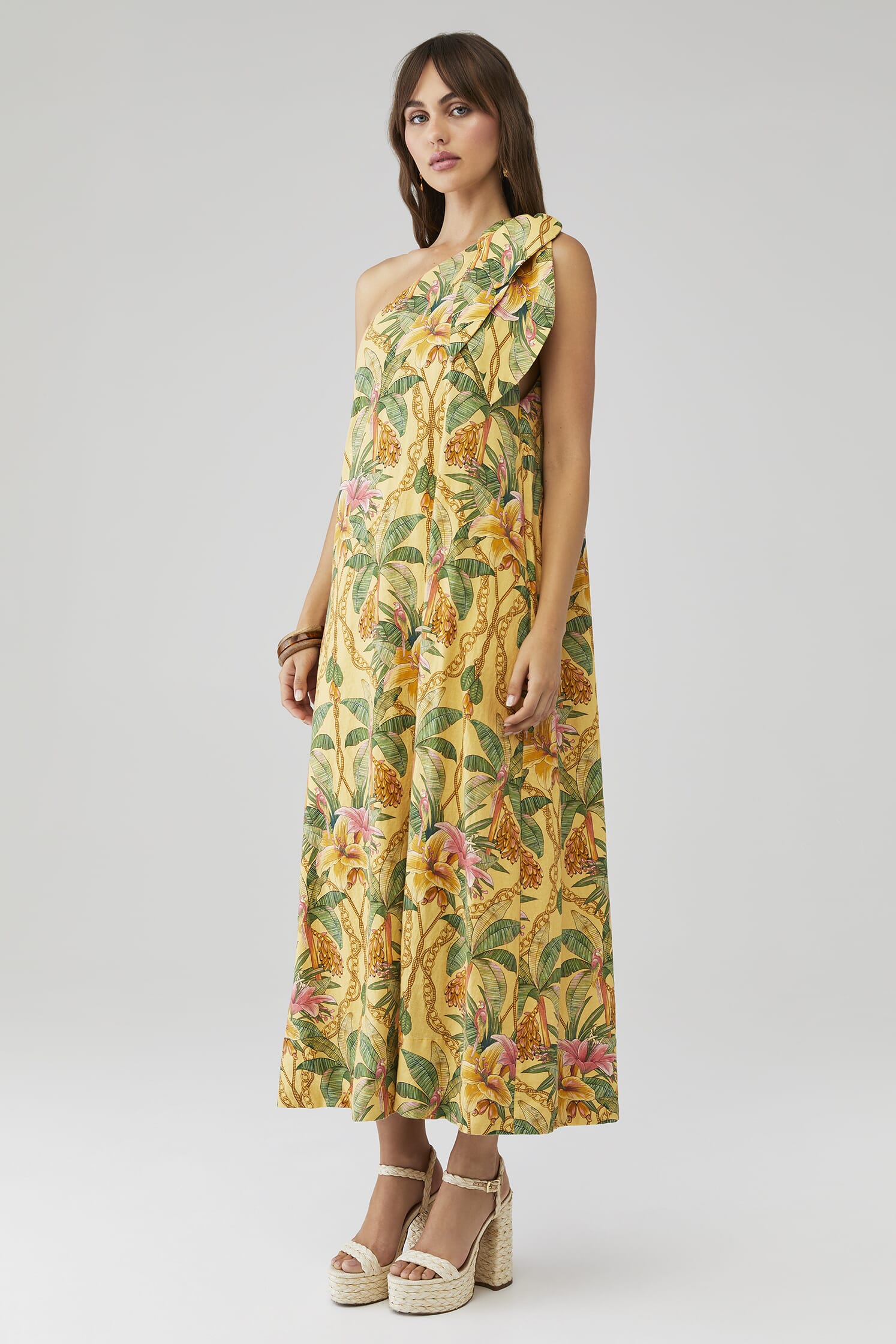 chinese dress ladies Off-White Tropical Lightness Sleeveless Maxi Dress – FARM Rio main image 1