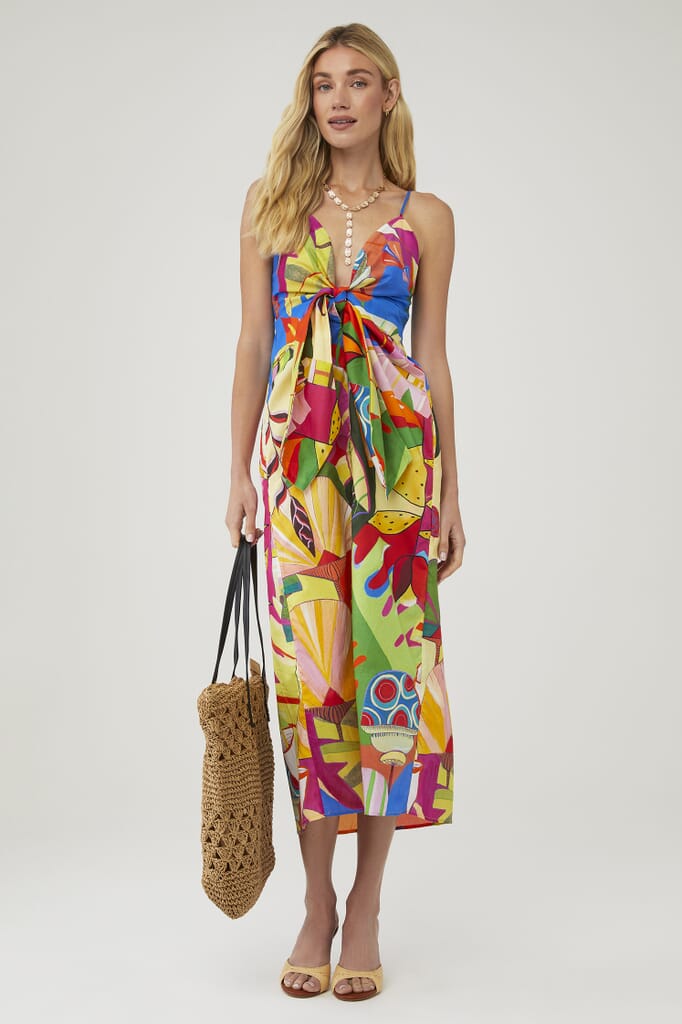 chinese dress ladies Off-White Tropical Lightness Sleeveless Maxi Dress  FARM Rio