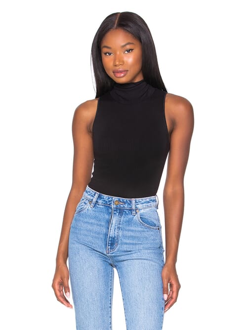 Show Me Your Mumu | Turtle Bodysuit In Black Rib Knit| FashionPass