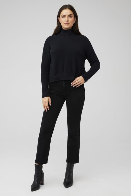 Free People Black Turtleneck Ribbed Super selling Soft Sweater