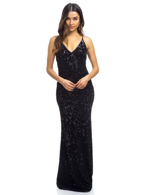 Dress the Population Vanessa Gown in Black FashionPass