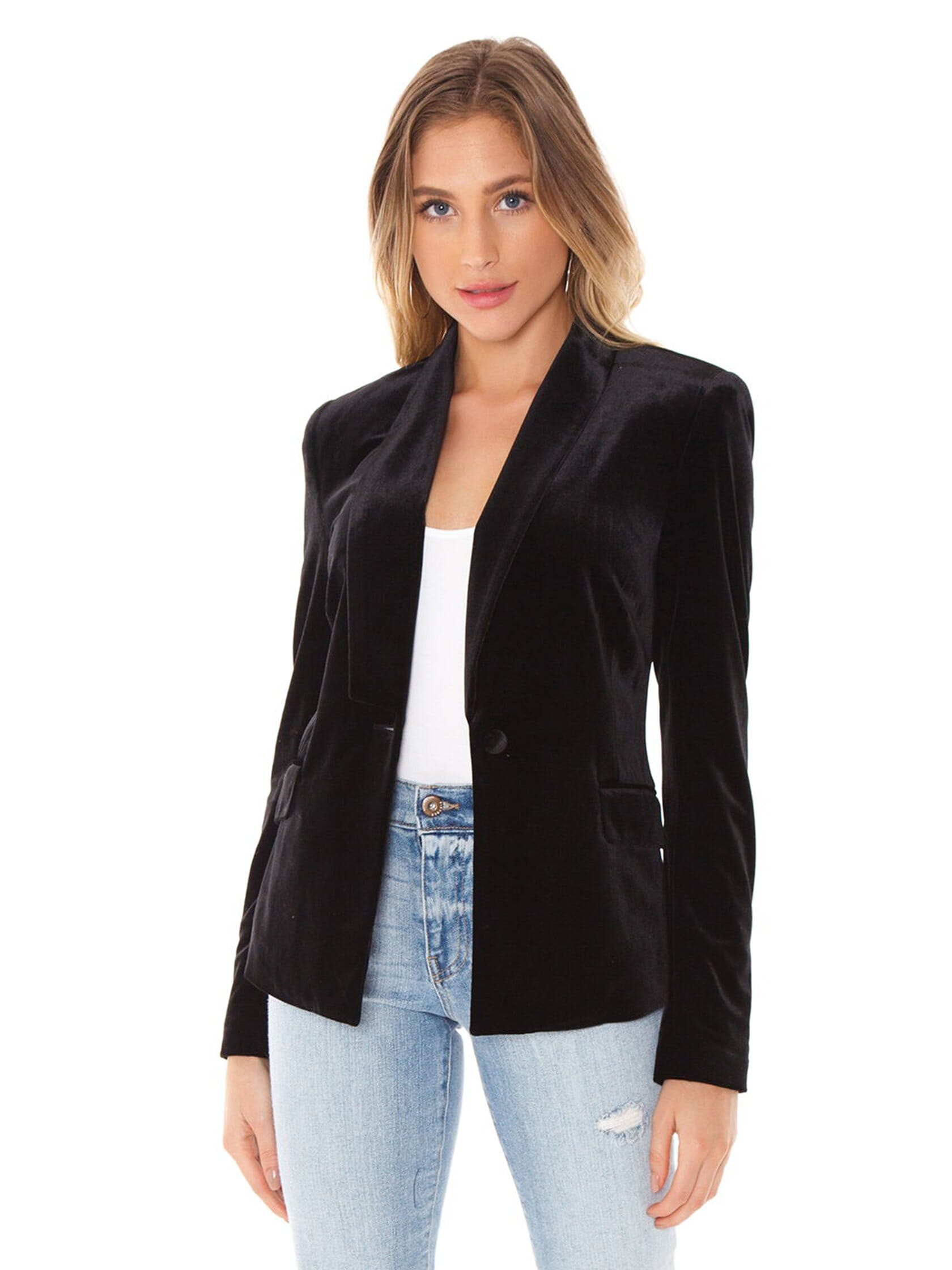 1.STATE | Velvet Blazer in Black| FashionPass