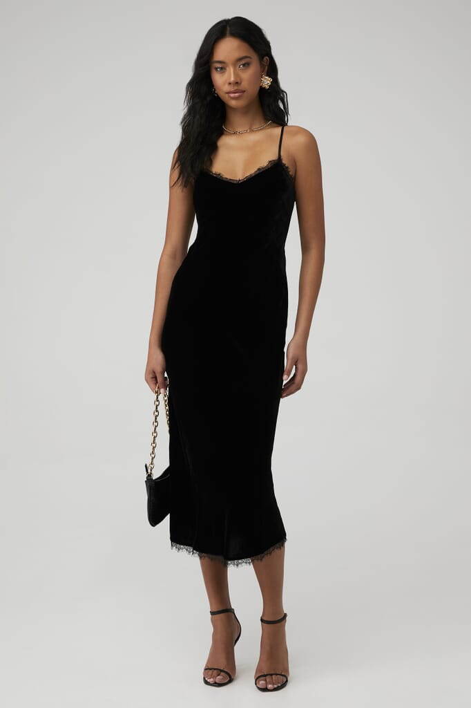 venus black dress VENUS One-Shoulder Ruffle Dress | Black main image 1