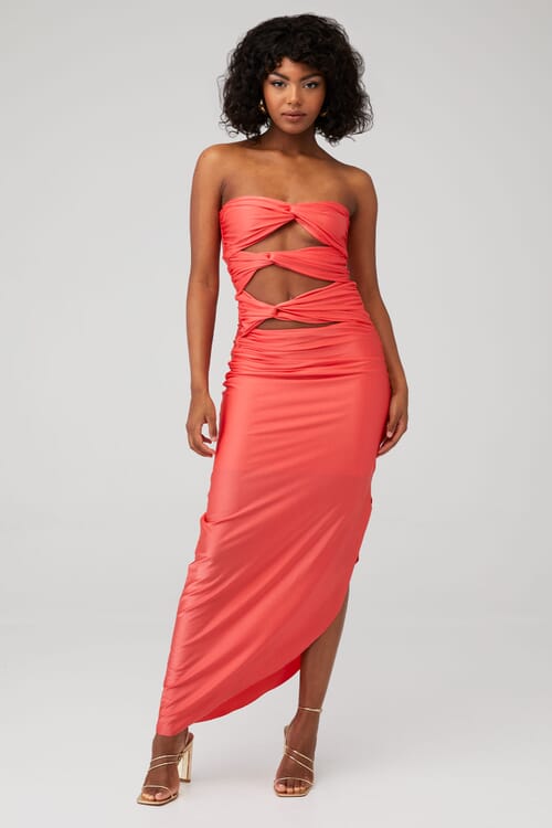 Baobab | Vera Dress in Coral| FashionPass