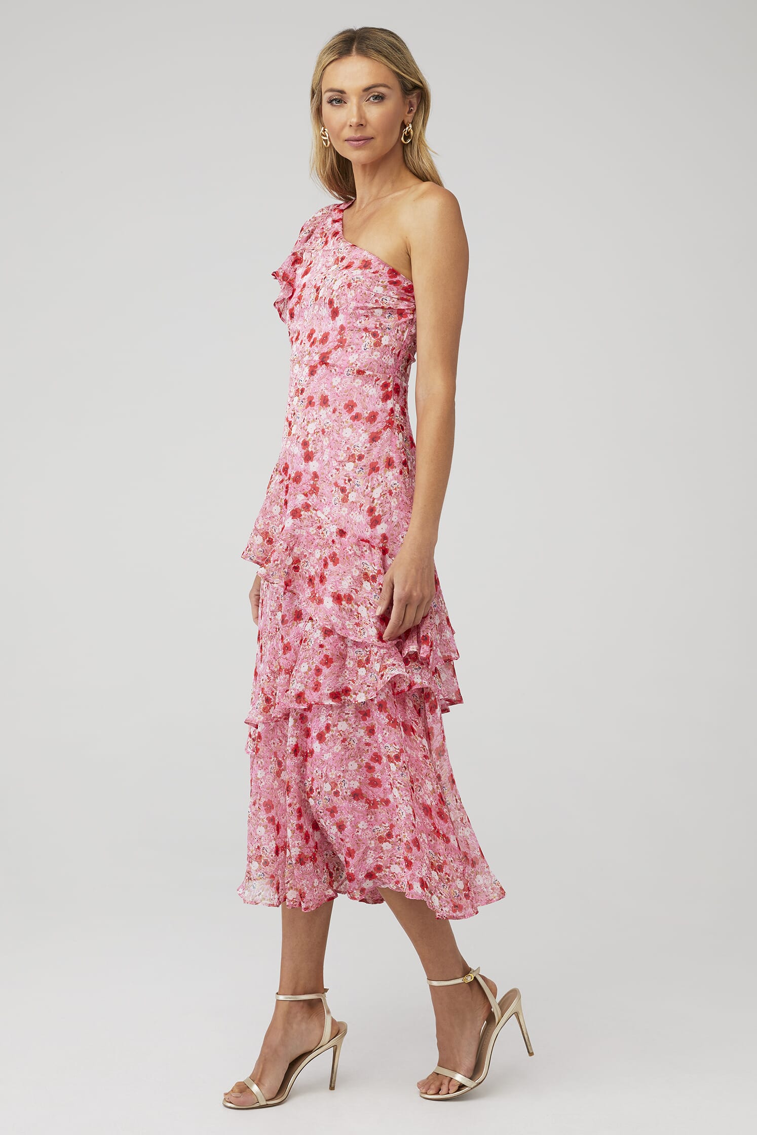Reagan Pink Floral Strapless Corset Dress