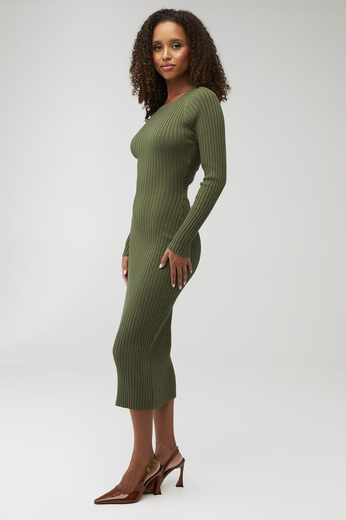 slim fit dress slacks Edikted Two in One Collared Sweater Dress - Black main image 1