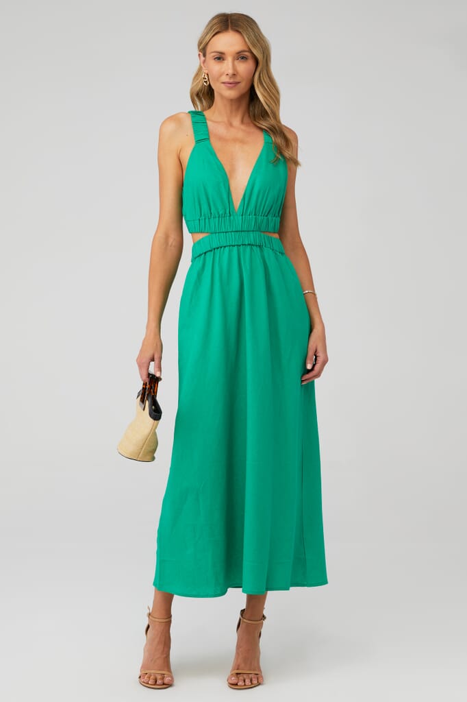 MINKPINK | Virgo Midi Dress in Green| FashionPass