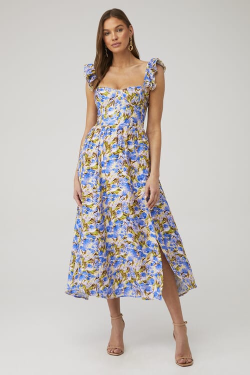 ASTR | Wedelia Dress In Yellow Blue Floral| FashionPass