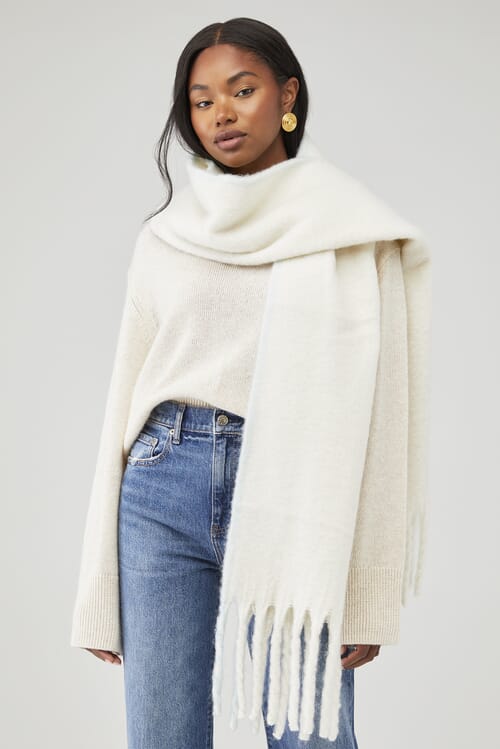Free People | Winter Chill Blanket Scarf in Ivory| FashionPass