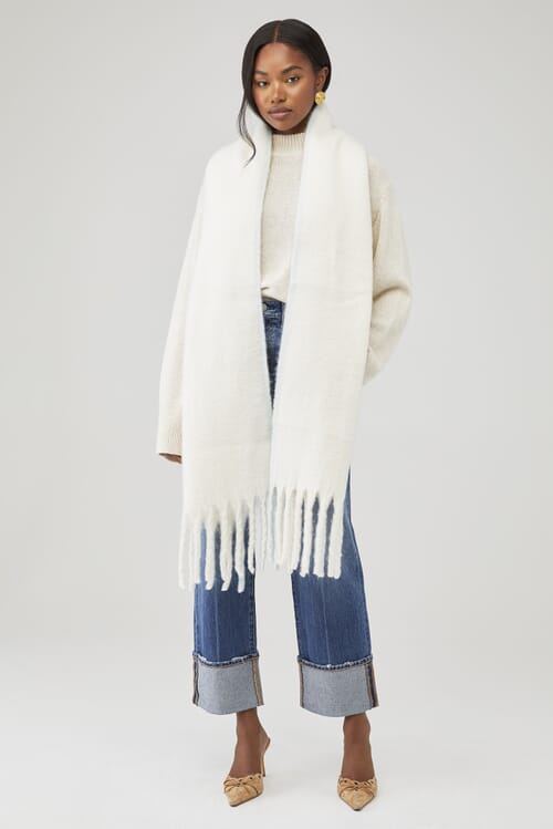 Free People | Winter Chill Blanket Scarf in Ivory| FashionPass
