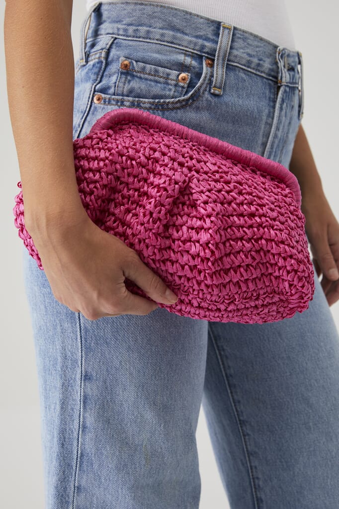 Pleated Woven Clutch main image 1