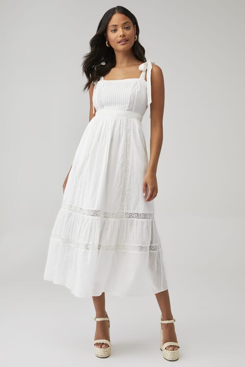 LoveShackFancy X Fashionpass Ayala Dress in White FashionPass