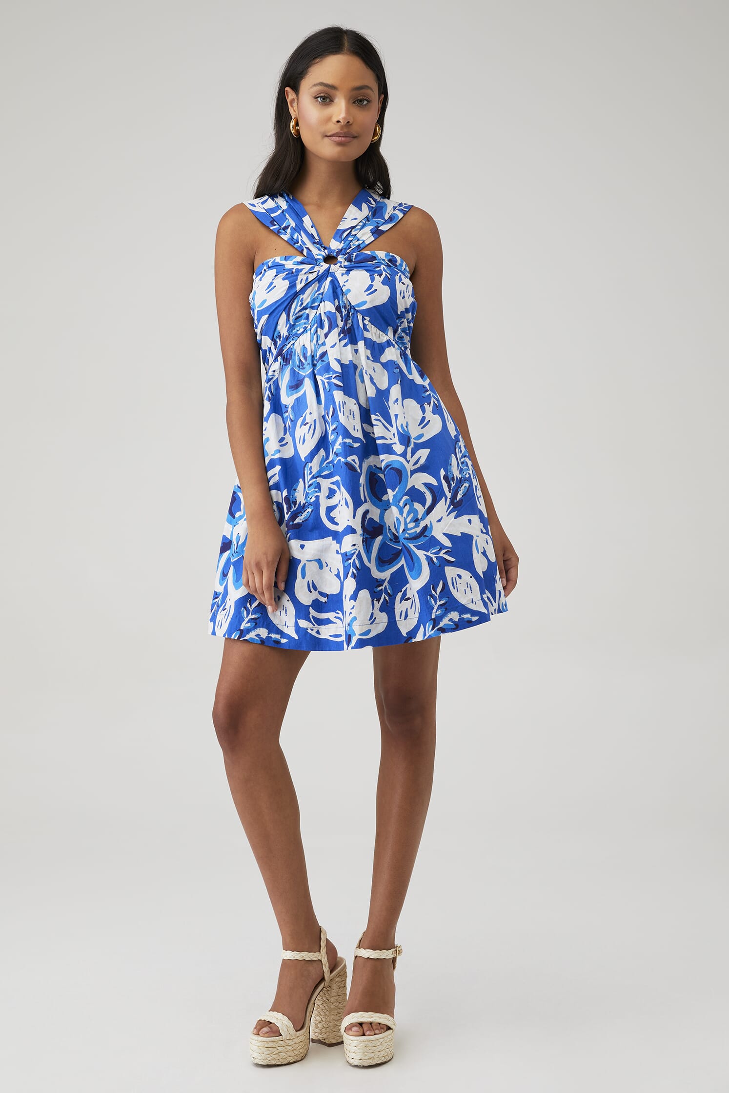 Cleobella | X Fashionpass Brynlee Mini Dress in Azure Print| FashionPass Cleobella | X Fashionpass Brynlee Mini Dress in Azure Print| FashionPass