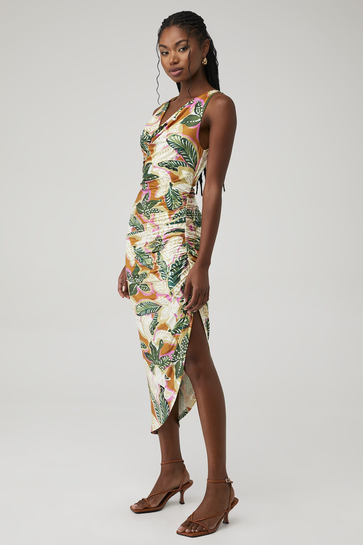 SIGNIFICANT OTHER | X Fashionpass Freda Midi Dress in Palm Print|  FashionPass