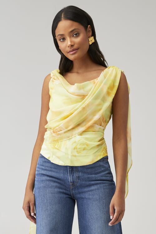 For Love & Lemons | X Fashionpass Harper Top in Yellow Rose