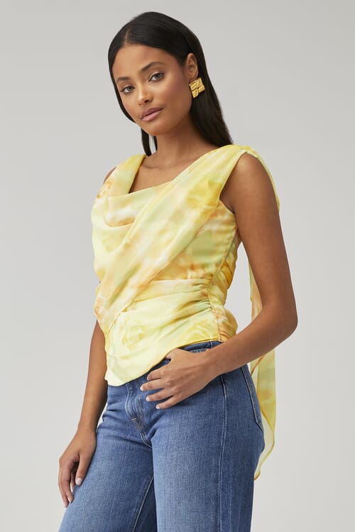 For Love & Lemons | X Fashionpass Harper Top in Yellow Rose