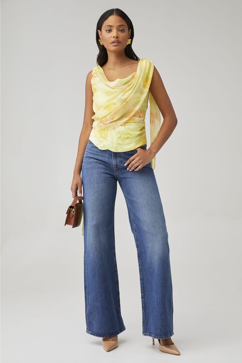 For Love & Lemons | X Fashionpass Harper Top in Yellow Rose