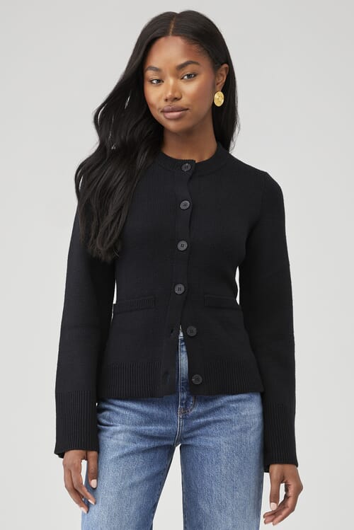 Line & Dot | Elise Knit Cardigan in Natural/Black| FashionPass