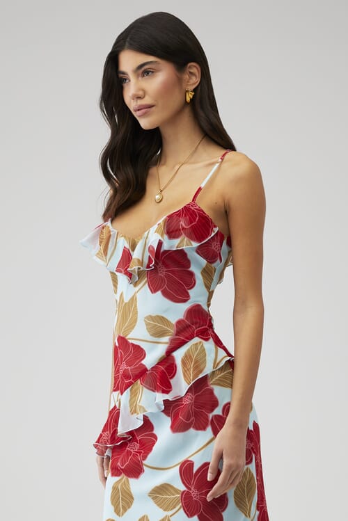 トップス Las Flores Cami Dress Formal Dresses Lace V-neck Lace Floral Cami Maxi Dress For