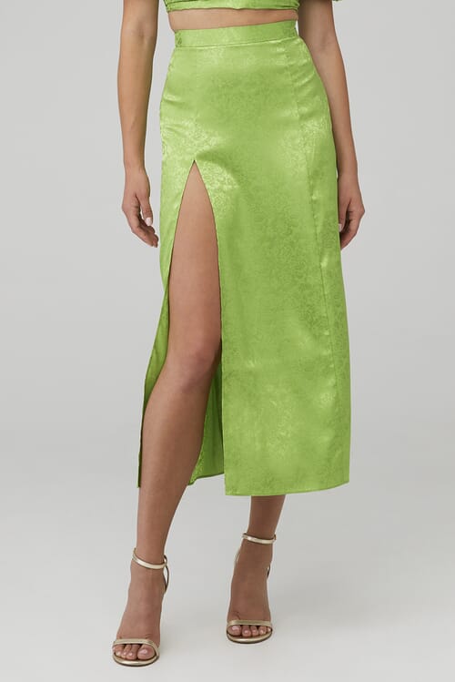 Ronny Kobo | X Fashionpass Marlo Skirt in Green| FashionPass