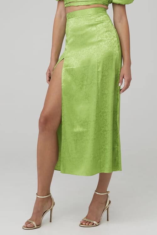 Ronny Kobo | X Fashionpass Marlo Skirt in Green| FashionPass