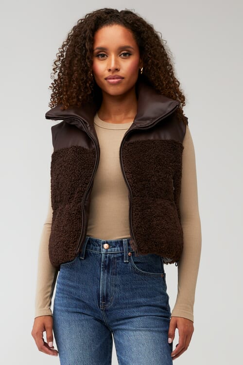 LAMARQUE | X Fashionpass Melicia Reversible Vest in Mahogany