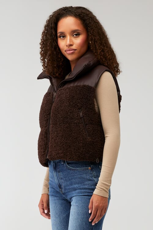 LAMARQUE | X Fashionpass Melicia Reversible Vest in Mahogany