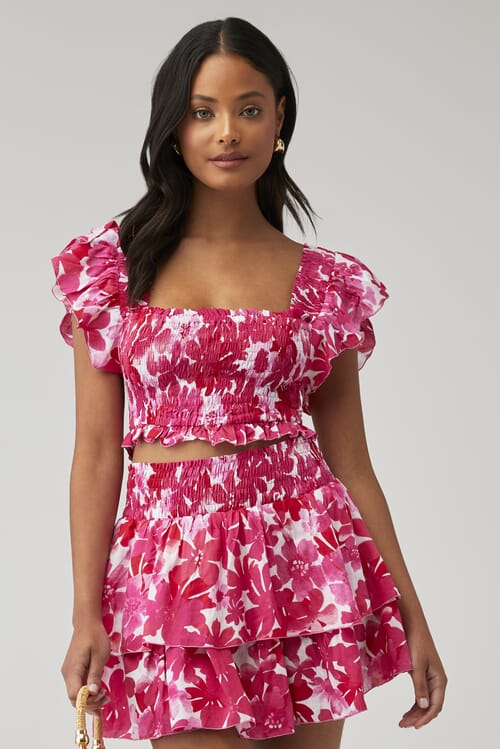 TIARE HAWAII | Capri Top in Fiji Flowers Red| FashionPass