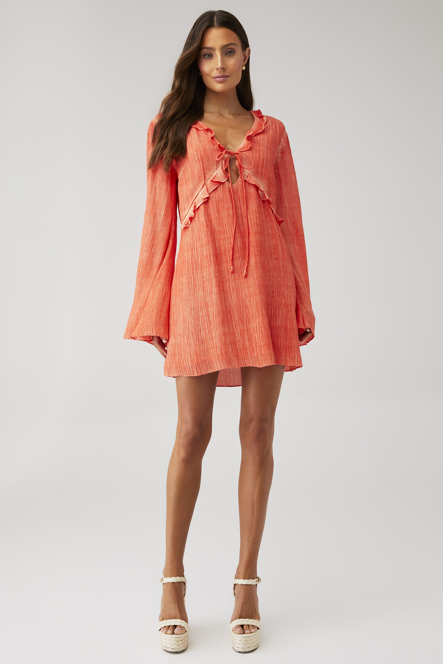 Rococo Sand | X Fashionpass River Short Dress in Orange| FashionPass