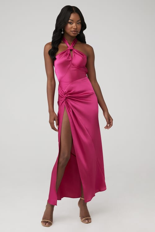 Ronny Kobo | X Fashionpass Samra Dress in Vintage Bright Pink| FashionPass
