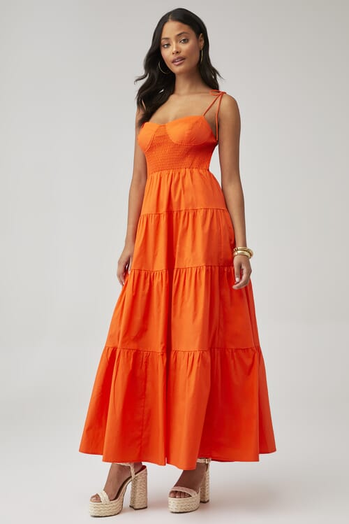 WAYF | X Fashionpass Smocked Cupped Tiered Maxi Dress in WAYF | X Fashionpass Smocked Cupped Tiered Maxi Dress in