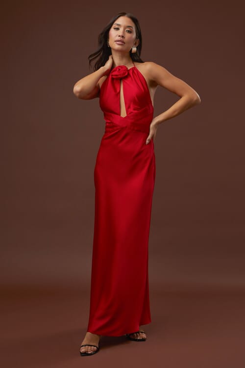 WeWoreWhat | Ruched Front Scoop Maxi in Vibrant Red| FashionPass WeWoreWhat | Ruched Front Scoop Maxi in Vibrant Red| FashionPass