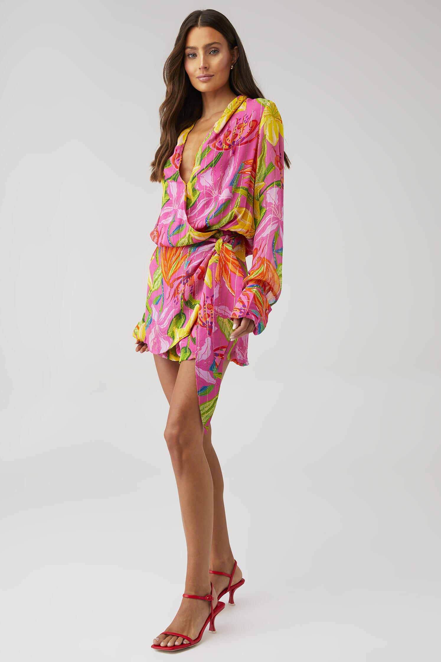 Rococo Sand X Fashionpass Wrap Romper in Pink Floral| FashionPass