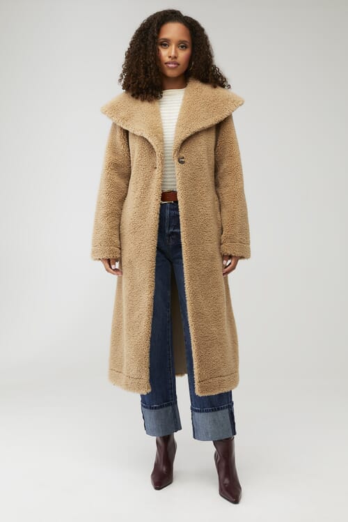 Être Aimé | X Unreal Fur Fi Element Coat in Camel| FashionPass