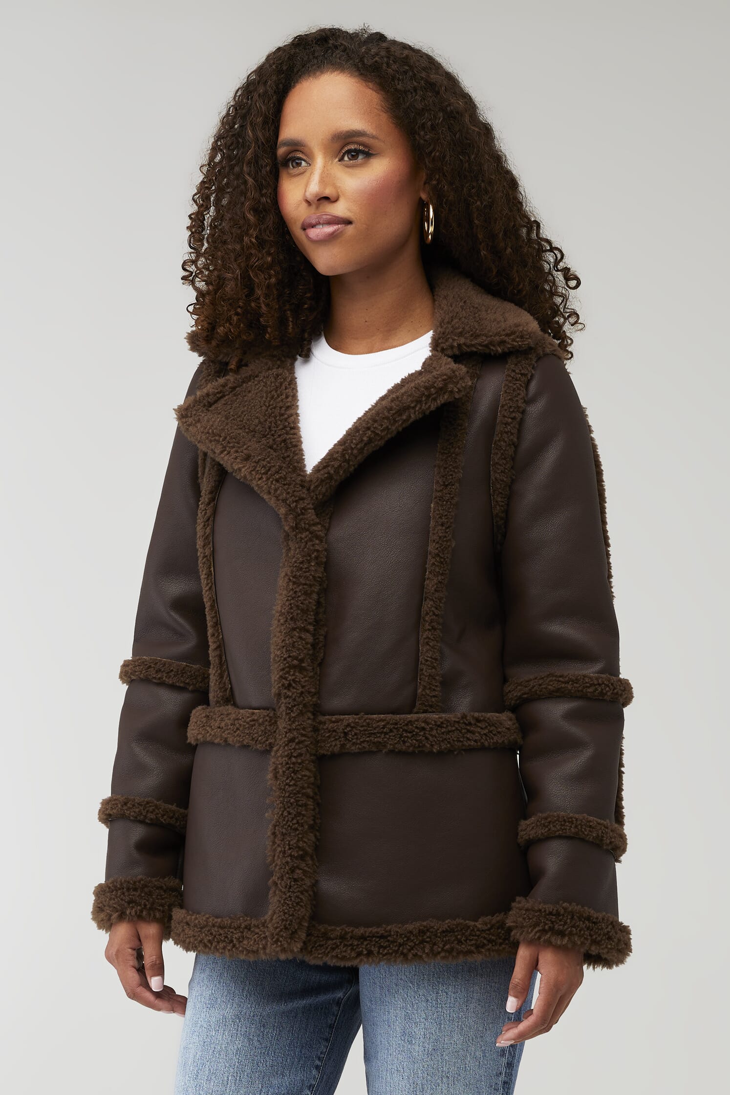 Unreal Fur Chocolate Cocoa Faux Fur Accessory Boho Coat – Unreal fur main image 2