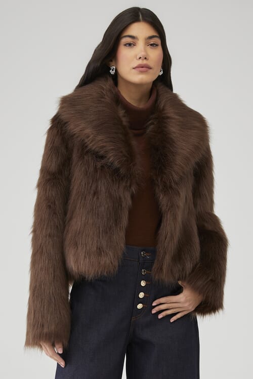 Être Aimé | X Unreal Fur Gate Keeper Jacket in Chocolate| FashionPass
