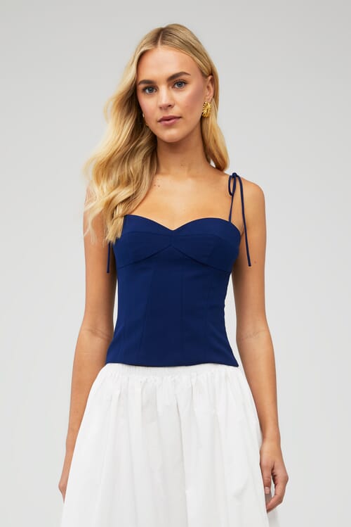 Amanda Uprichard | X Fashionpass Finola Top in Navy| FashionPass