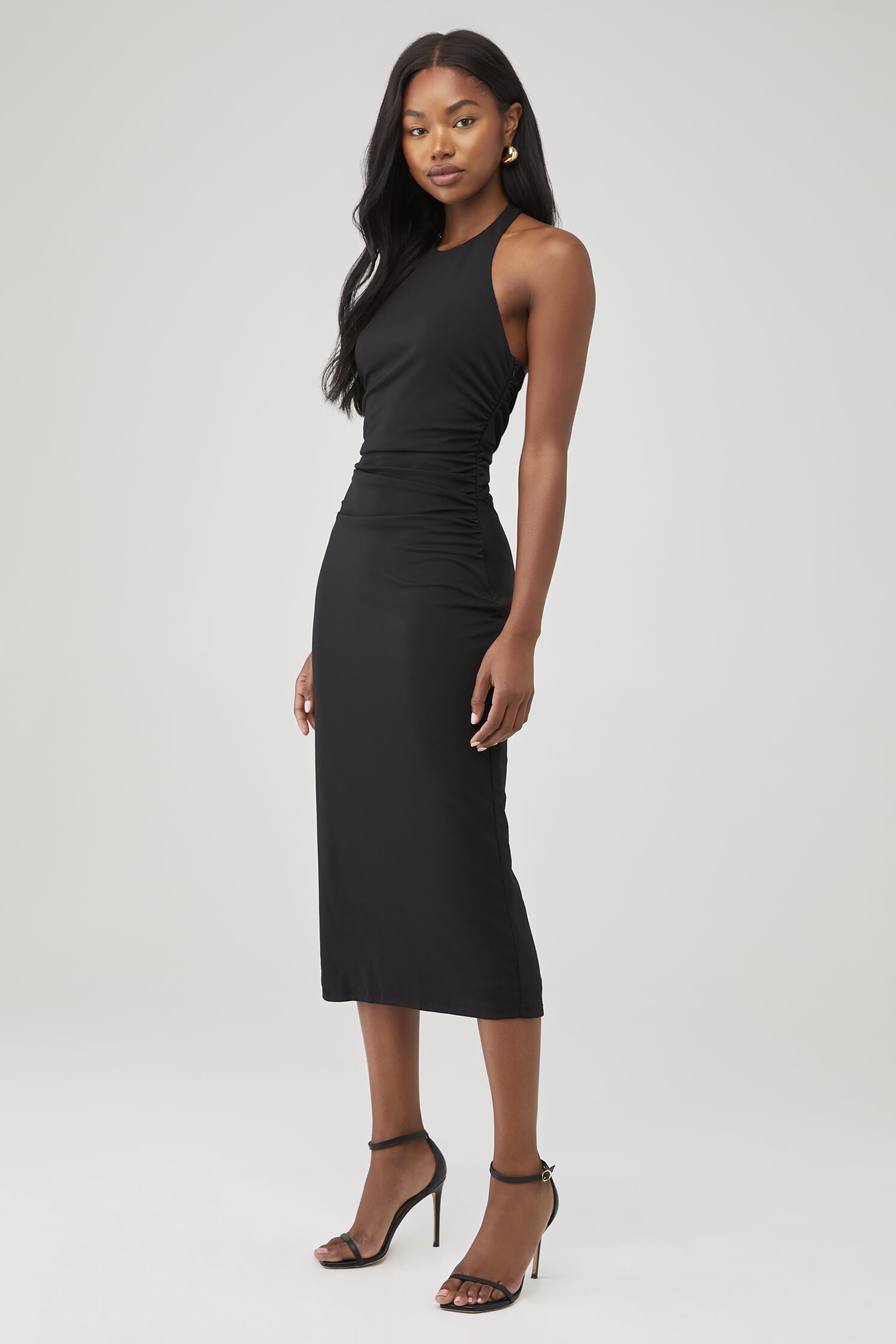 astr formal dress ASTR The Label Morrigan Ruffle Trim Halter Dress main image 1