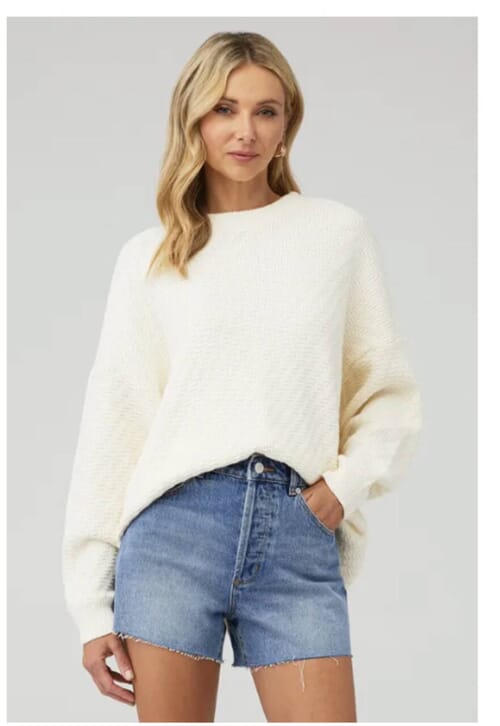 Show Me Your Mumu | Crosby Sweater in White Textured Knit